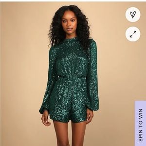 Lulu’s green sequin romper